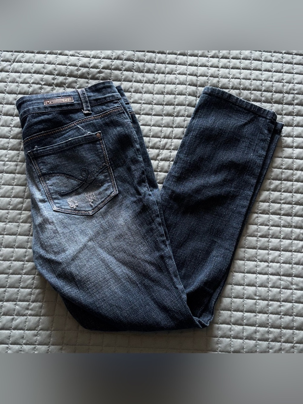 LEI Womens Jeans Ashley Lowrise Skinny Sz 13 Stretch Denim Distressed 35X31